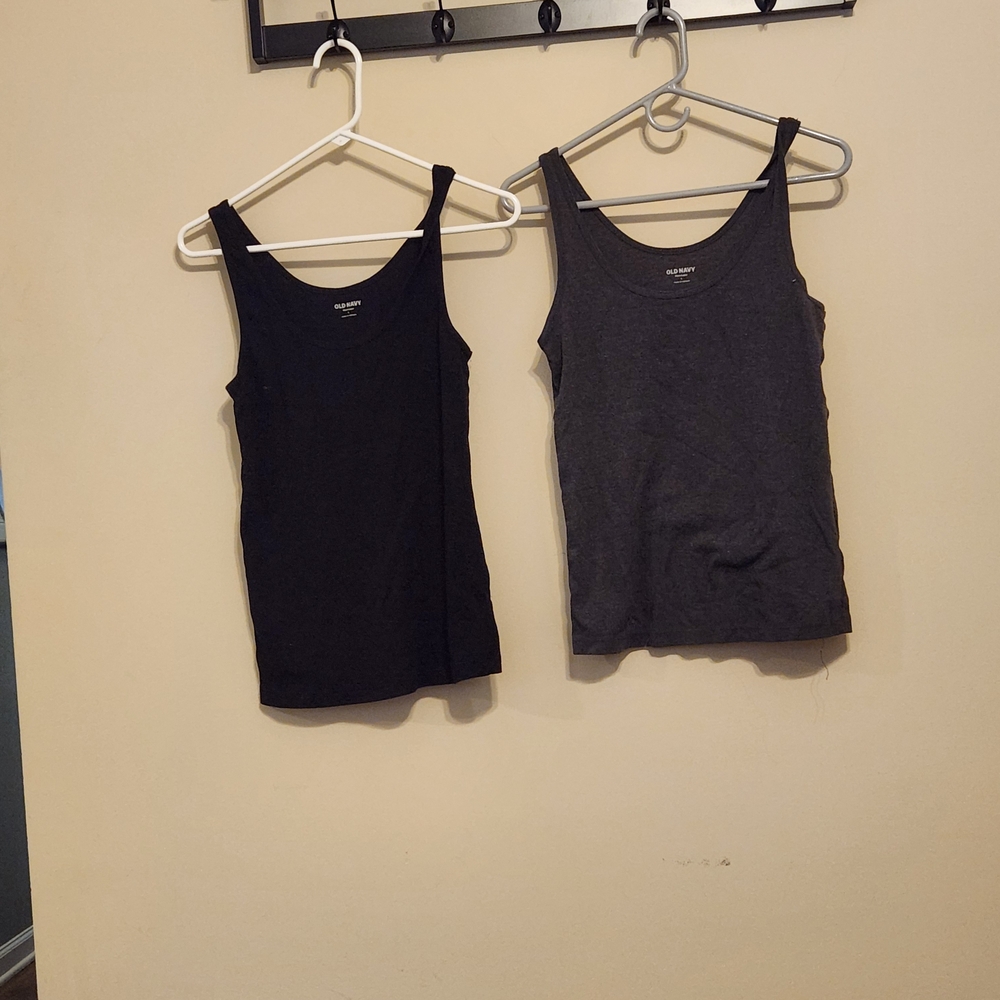 Lot Of 2 Old Navy Black And Gray First Layer Tank